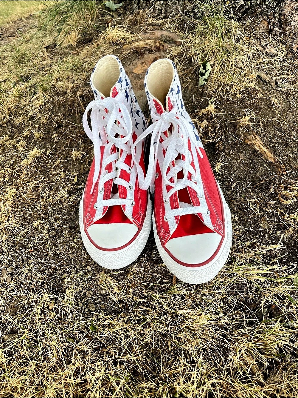 Converse Chuck Taylor All Star High USA Flag Red & White Sneakers US 8